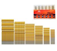 INTOO Mini Drill Bit Set 60 Pcs+12 Pcs Free High Speed Steel HSS Titanium Micro Drill Bits 3/64"-1/8" Metal,Plastic,Wood Drill Bit Sets Small Drill Bit