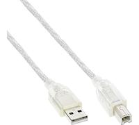 Intos InLine® USB 2.0 cable, InLine®, transparent, AM/BM, 10m