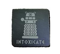INTOXICATE DOCTOR WHO DALEK INSPIRED BEER MAT DRINK COASTER GIFT IDEA (Slate)