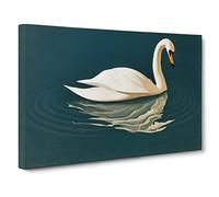 Intoxicating Swan Canvas Print | Gallery Wrapped 30mm Frame Wall Art | 30x20 inches | Ready to Hang | Contemporary Bird Picture | Living Room Bedroom Lounge Office