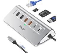 intpw P9R PRO USB C Hub, 10-IN-1 USB C Docking Station with 4K@60Hz HDMI, 10Gbps Type C and USB A 3.2, 1Gbps Ethernet, 2 Type A 2.0, PD 100W, SD/TF Slot, Powered USB Hub for iPhone 16/15, MacBook Pro