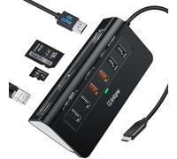 intpw USB C Hub Ethernet, 10-in-1 Docking Station USB C 10Gbps with 4K@60Hz HDMI, Type-C & 2 Type-A 3.2, 2 USB-A 2.0, PD 100W, SD/TF, Aluminum USB Hub for Laptop, iPhone 16/15 Series, MacBook Air/Pro