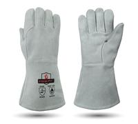 Intra-FIT 932℉/500°C Heat Resistant Gloves, Fire Proof Foundry Leather Gloves for Fireplace, Welding, BBQ, Grill, Furnace, Fire Pit, Blacksmith L