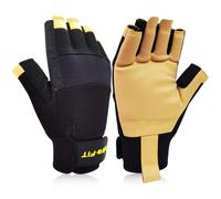 Intra-FIT Professional Anti-Vibration Glove Half Finger EN ISO 10819: 2013 / A1: 2019 & EN 388:2016 Certified，Reinforced Palm and Thumb, Ideal For Road Breakers, Sanders, Grinders and Chipping Hammers
