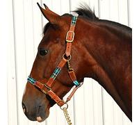 Intrepid International - HALTER HIGHLAND COB SIZE GREEN W/LEATHER TRIM