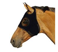 Intrepid International Horse Mask - Quarter Cup Blinker Hood for Racing & Training, Stretchable Material, Touch Tape Closure, Blinders, Limited Side and Back Visibility Aid - Black