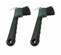 Intrepid International Rubber Handle Hoof Pick with Brush, Hunter Green (2 Pack)