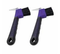 Intrepid International Rubber Handle Hoof Pick with Brush, Purple (2 Pack)