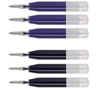 Intrepid Rollerball Refills, 6 Pieces Bulk Pack (3 Black, 3 Blue), Genuine for Sheaffer ion, Cross Ion, Roadster, Vice, Penatia Gelicious & Matrix Pens