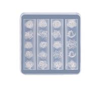 Intricate 3D Rose Flower Nails Art Mold Delicate Nails Carving Molds Embellishments Silicon 3D Embossed Silicone Moulds