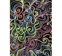 Intricate And Ethereal, Black And Rainbow, Geometric Patterned, 200 Unlined, Star Detailed Page, 8x11, Hardcover Journal, Art Pad, Sketchbook, Drawing ... By: Artist Mary Elisabeth Linder @ MaryEMade