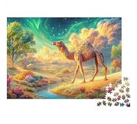 Intricate Camel on Sandy Bank 1000-Piece Jigsaw Puzzle Desert-style Camel Brain Training for Adults & Kids 38x26cm/1000pcs