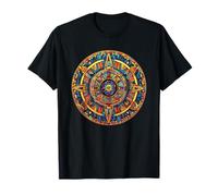 Intricate Circular Mandala Compass Vivid Boho Colors T-Shirt