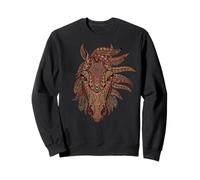Intricate Floral Feather Horse Lovers Mandala Sweatshirt