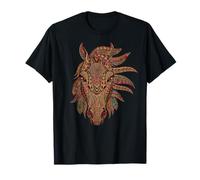 Intricate Floral Feather Horse Lovers Mandala T-Shirt