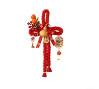 Intricate Handmade Chinese Knot Door Hanging Decoration With Cotton Rope Featuring Classic Lucky Charm Design For Enhancing Home Festive Decor(E)