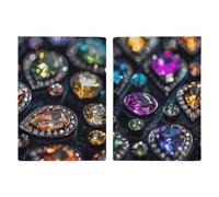 Intricate Jewelry Patterns Printed Passport Cover Case Passport Holder For Travel Passport Cards Protector Travel Covers Wallet Case RFID Blocking Leather Card Case for Women Men, Intricate Jewelry