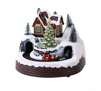 Intricate Music Rotating Train Ornament Featuring Warm Illumination for Holiday (C)