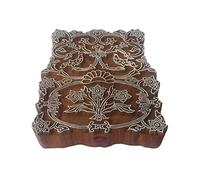 Intricate Print Block Large Floral Border Pattern Big Wooden Stamp