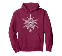 Intricate Snowflake Geometric Winter Mandala Outline Art Pullover Hoodie, Adult Unisex, Burgundy, Small