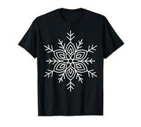 Intricate Snowflake Geometric Winter Mandala Outline Art T-Shirt