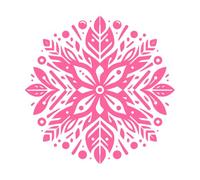 Intricate Symmetric and Floral Mandala Featuring Stylized Leaves dots and Geometric Patterns Vinyl Art Sticker 67.2x68cm Wall beautification Pink