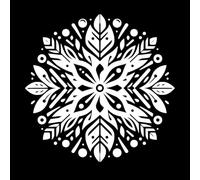 Intricate Symmetric and Floral Mandala Featuring Stylized Leaves dots and Geometric Patterns Vinyl Art Sticker 54.6x55.3cm Equipped with Transfer Film kit White