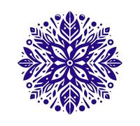 Intricate Symmetric and Floral Mandala Featuring Stylized Leaves dots and Geometric Patterns Vinyl Wall Decals 42x42.5cm Multiple Size Options DarkBlue