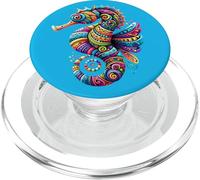 Intricate Tribal Seahorse Design Embracing Ocean Life PopSockets PopGrip for MagSafe