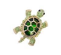 Intricate Turtles Brooch With Rhinestones Comfortable Wear Shimmering Crystal Embellished Lapel Pin Party Accessory Unique Turtles Shaped Jewelry