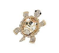 Intricate Turtles Brooch With Rhinestones Comfortable Wear Shimmering Crystal Embellished Lapel Pin Party Accessory Elegant Party Wear Brooch