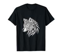 Intricate Wolf Head Tribal Art Pattern Bold Wild Symbol T-Shirt