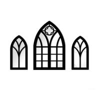 Intricate Wooden Framed Mirror, Gothic Style Acrylic Design for Enhancing the Aesthetic of Living Spaces (MZ487 B)