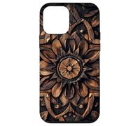 Intricately Carved Wooden Floral Mandala Pattern Case for iPhone 12 mini