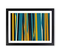 Intriguing Abstract Bamboo Forest H1022 Framed Print for Living Room Bedroom Home Office Décor, Wall Art Picture Ready to Hang, Black A2 Frame (64 x 46 cm)