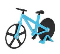 Introducing our unique bike-shaped pizza cutter, crafted from food-grade stainless steel and ABS for a sturdy, stylish addition to your kitchen. Comes with a stand, it's both functional and decorative