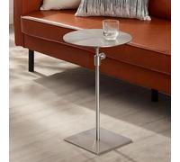 Introducing our versatile height-adjustable side table, expertly crafted from durable stainless steel for a sleek and modern look. Available in both square and round tabletops, this table se