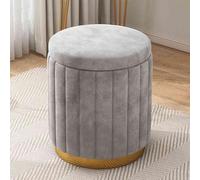 Introducing the Light Luxury Round Makeup Stool, a chic and functional addition to your home decor. Made fabric, this stylish stool is lightweight at approximately 3kg yet