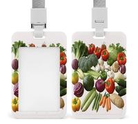 Introduction of Various Vegetables Badge Holder,Durable Sturdy Lanyard Badge Protector Push-Pull Type Adjustable Fashionable Work ID Cover for Metro Nurse Office