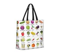 Introduction Of Various Vegetables Basic Models Tote Bag With Zipper With Inner Pockets,Laptop Work Tote Bag For Sport,Travel