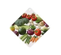 Introduction of Various Vegetables Car Air Freshener Hanging, Long Lasting Scented Car Aromatherapy Tablets, Rhombus Fragrance Scented Cards for Vehicles, Bedroom, Wardrobe Gray-style