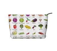 Introduction of Various Vegetables Corduroy Makeup Bag Travel Cosmetic Bag Organizer Toiletry Bag