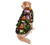 Introduction of Various Vegetables Dog Hoodie for Medium Large Dogs, Warm Soft Pet Sweatshirt, Easy to Wear Jumper Clothes