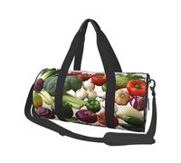 Introduction of various vegetables Duffel Bags for Women Men, Foldable Travel Totes Bag for Airplane Essentials, Weekender Overnight Bags Large Sport Gym Bag Carry On Luggage Bag with Strap