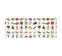Introduction Of Various Vegetables Mouse Pad 12x31.5in Extended Gaming Desk Mat