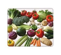 Introduction of Various Vegetables Mouse Pad with Anti-fray Stitching, Waterproof Gaming Mouse Mat for Women Men Non-Slip Rubber Base Computer Mousepad for Laptop Office Desk Accessories 7.9 x 9.5 in