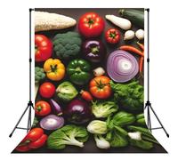 Introduction Of Various Vegetables Multi-Scene Photography Backdrop For Baby Shower, Portrait, Party, Video & Home Decoration - 5x7ft