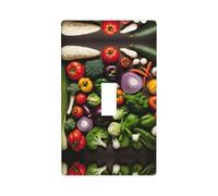 Introduction of Various Vegetables Print 1-Gang Blank Wall Plate, Standard Size,Decorative Switch Cover for Home/Commercial