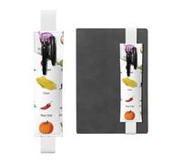 Introduction of Various Vegetables Print 2pcs Adjustable Elastic Band Pen Holder Pu Leather Pen Sleeve Pouch for Hardcover Journals, Notebooks for Back to School Gift