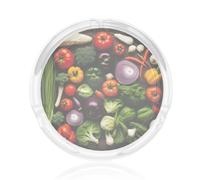 Introduction Of Various Vegetables Print 3.3in Clear Round Glass Ashtray Smoking Accessory For Home Office Pati Home Decor